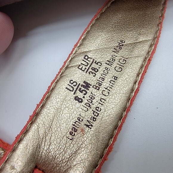 Sam Edelman Gigi Signet T-Strap Red Leather Sandals Size 8.5 Boho Style - Picture 5 of 6